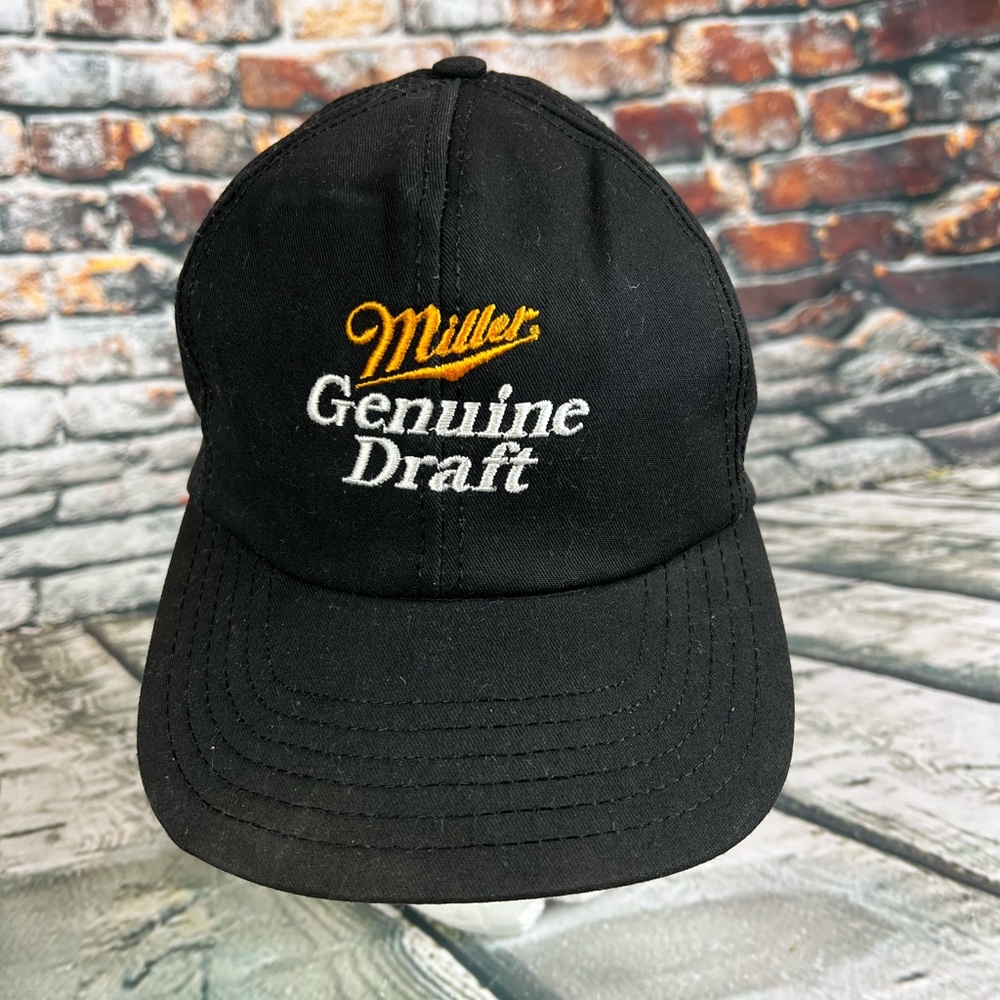 Vtg Miller Genuine Draft Beer Baseball Snapback Hat Cap‎ NASCAR #2 Rusty Wallace